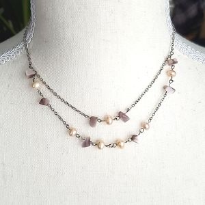 Silver Beaded 2 Layer Necklace